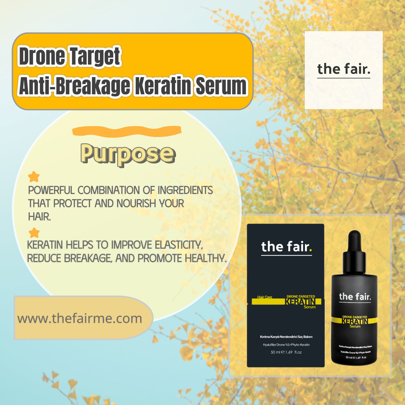 Anti Breakage Keratin Hair Serum 50ML the fair.