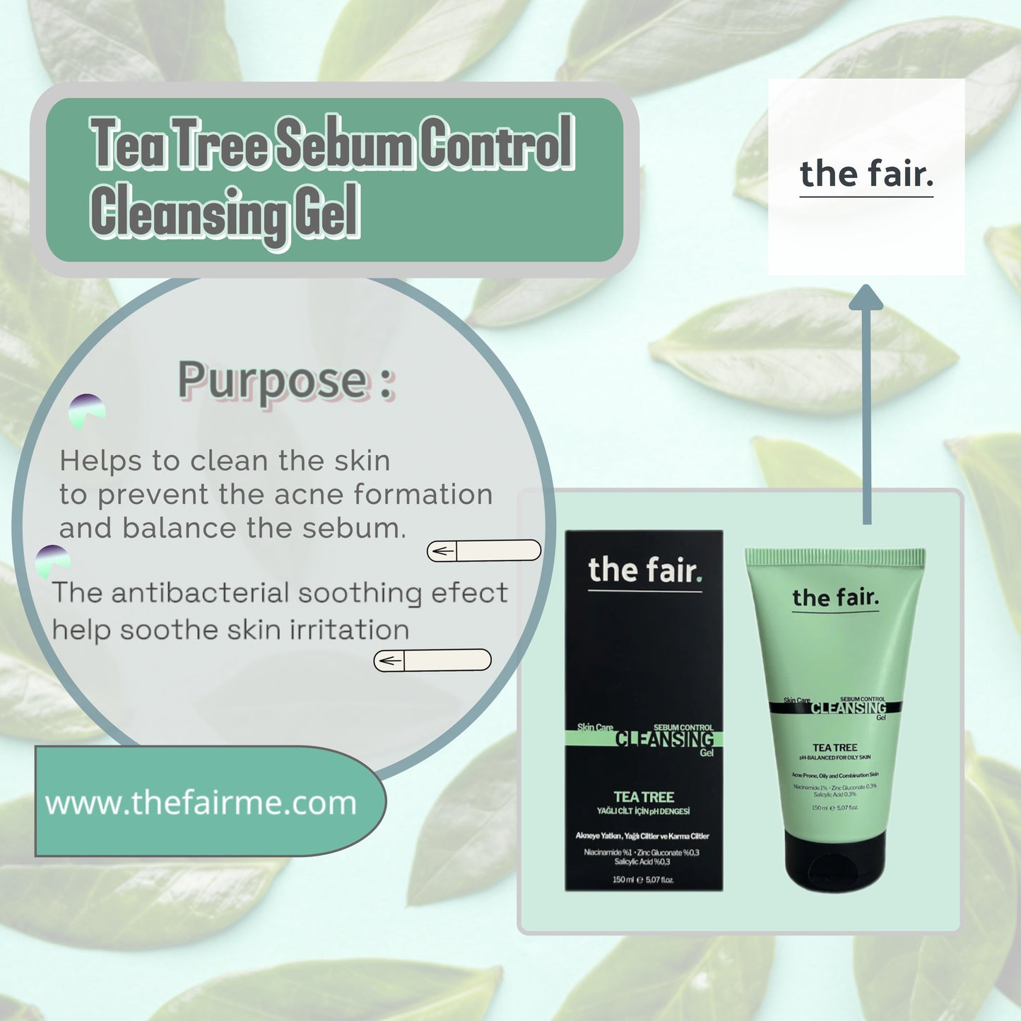 Tea Tree Sebum Control Cleansing Gel 150ML